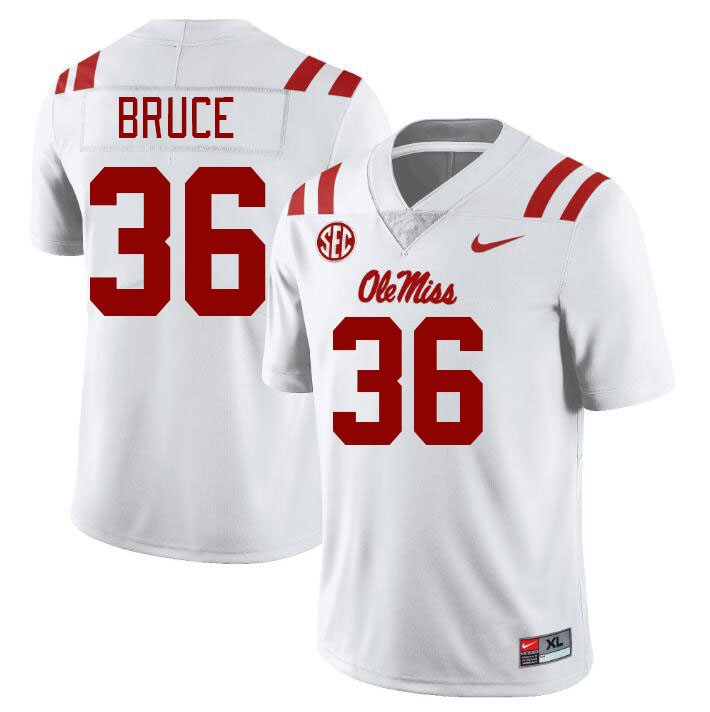 Ole Miss Rebels #36 Zamari Bruce College Football Jerseys Stitched Sale-White